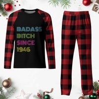 Funny 80th Birthday Plaid Pajama Set Retro Vintage Badass Bih Since 1946