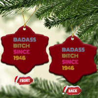 Funny 80th Birthday Ceramic Ornament Retro Vintage Badass Bih Since 1946
