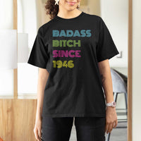 Funny 80th Birthday T Shirt For Women Retro Vintage Badass Bih Since 1946