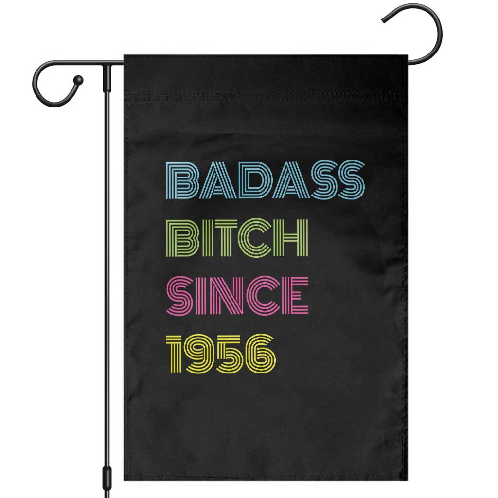 Funny 70th Birthday Garden Flag Retro Vintage Badass Bih Since 1956