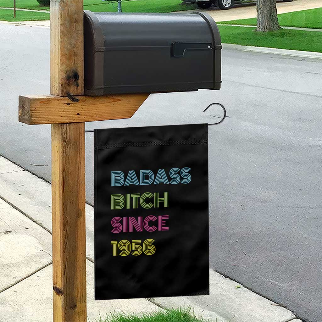 Funny 70th Birthday Garden Flag Retro Vintage Badass Bih Since 1956
