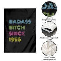 Funny 70th Birthday Garden Flag Retro Vintage Badass Bih Since 1956