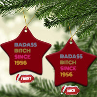 Funny 70th Birthday Ceramic Ornament Retro Vintage Badass Bih Since 1956