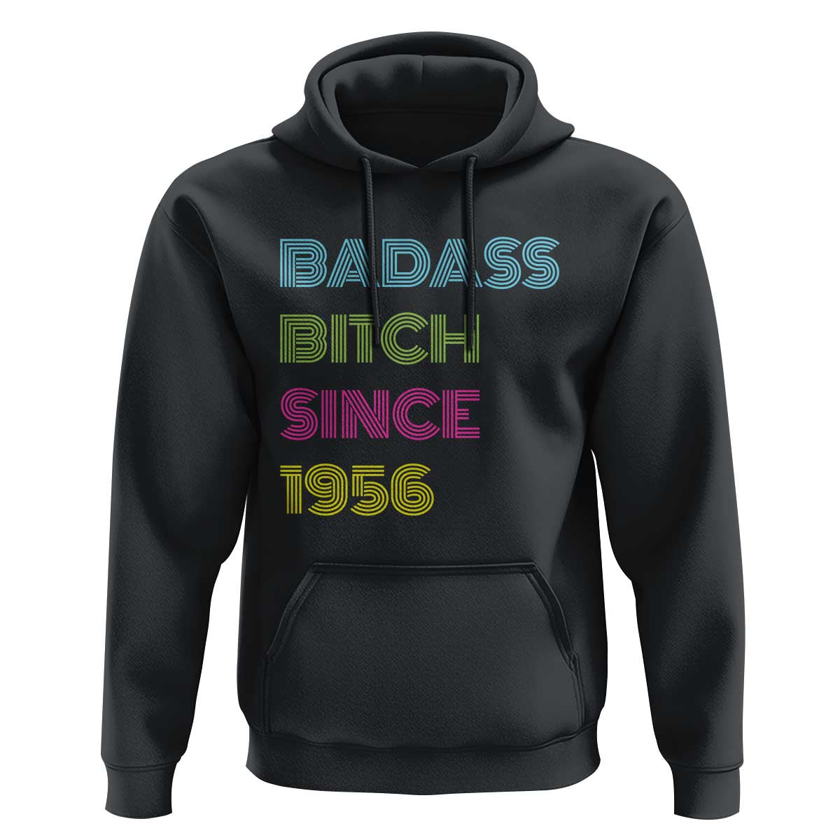 Funny 70th Birthday Hoodie Retro Vintage Badass Bih Since 1956