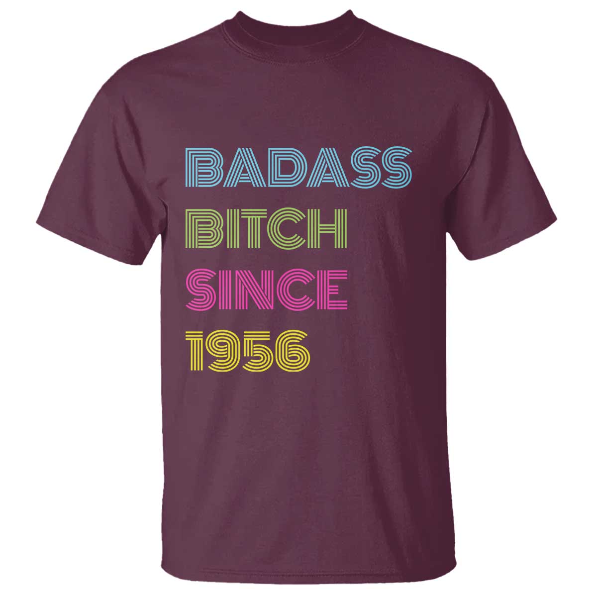 Funny 70th Birthday T Shirt Retro Vintage Badass Bih Since 1956