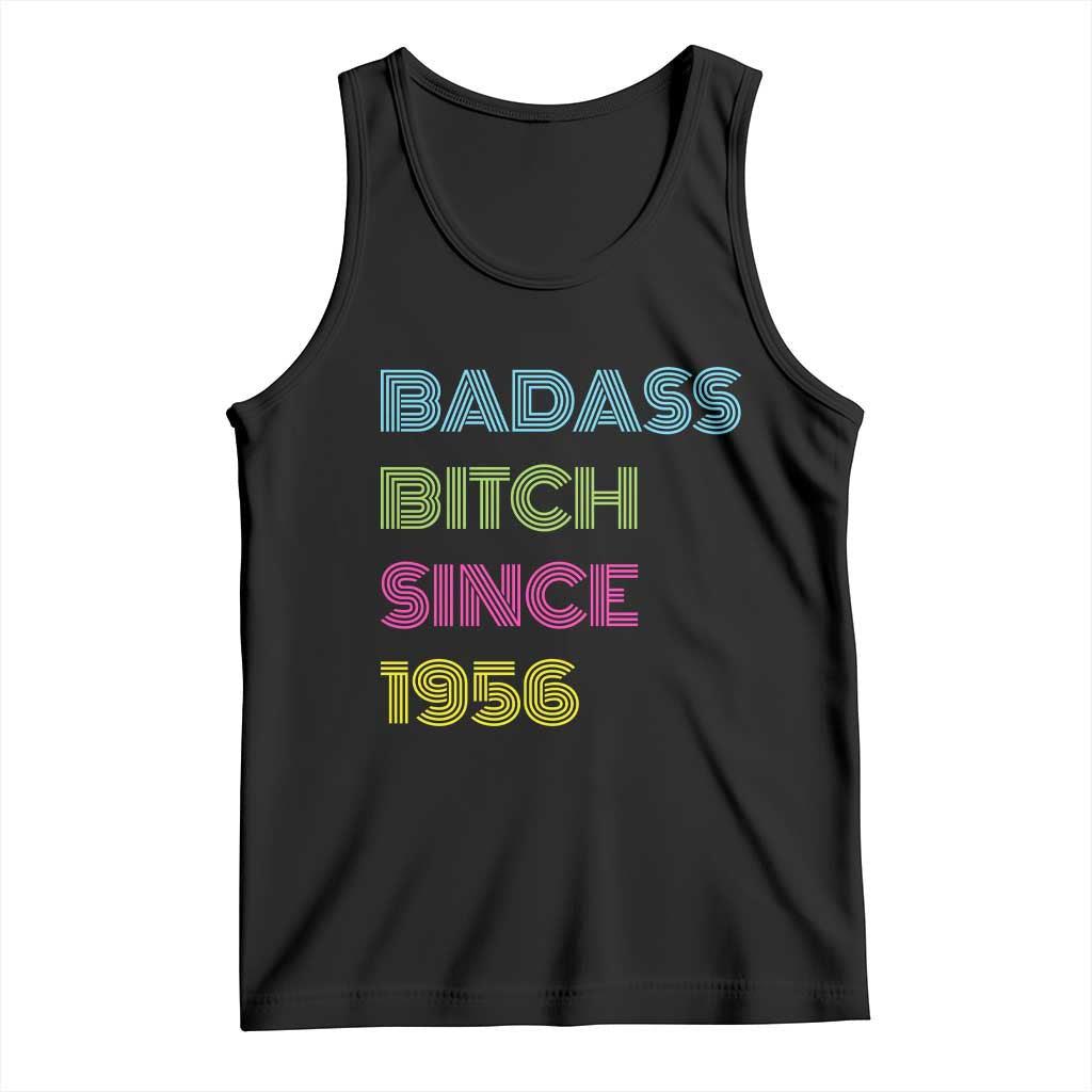 Funny 70th Birthday Tank Top Retro Vintage Badass Bih Since 1956