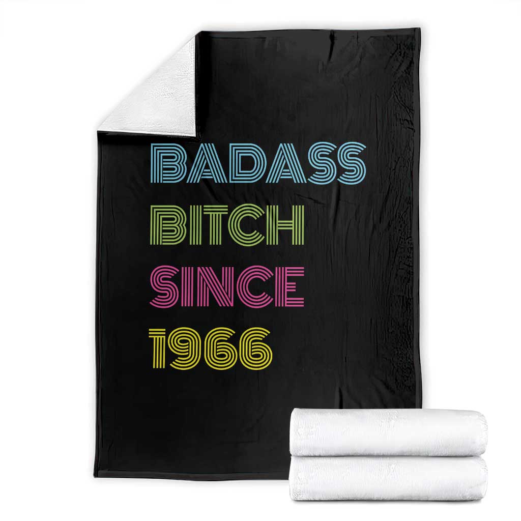 Funny 60th Birthday Throw Blanket Retro Vintage Badass Bih Since 1966
