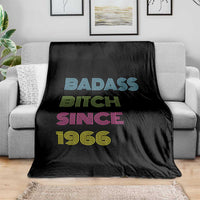 Funny 60th Birthday Throw Blanket Retro Vintage Badass Bih Since 1966
