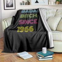 Funny 60th Birthday Throw Blanket Retro Vintage Badass Bih Since 1966