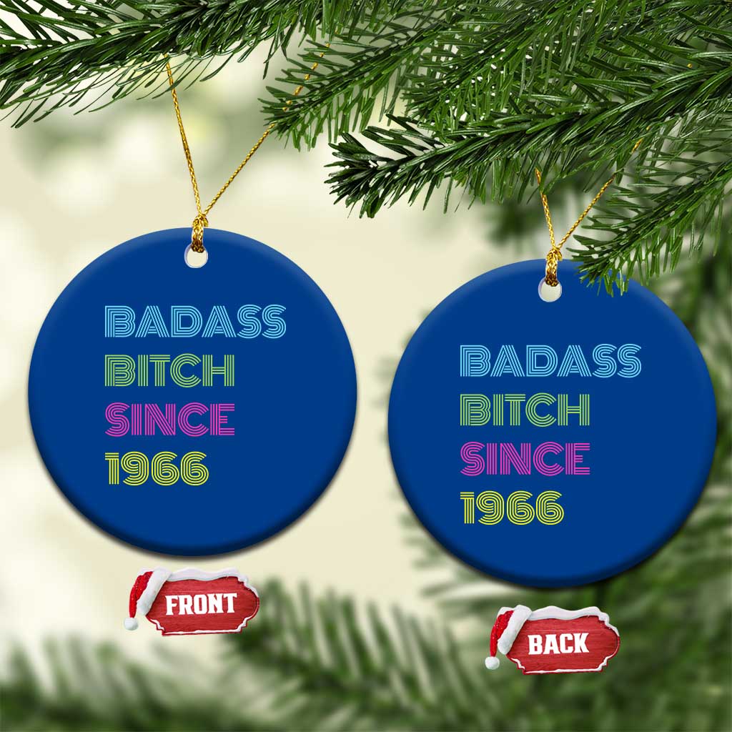 Funny 60th Birthday Ceramic Ornament Retro Vintage Badass Bih Since 1966
