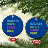Funny 60th Birthday Ceramic Ornament Retro Vintage Badass Bih Since 1966