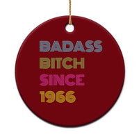 Funny 60th Birthday Ceramic Ornament Retro Vintage Badass Bih Since 1966