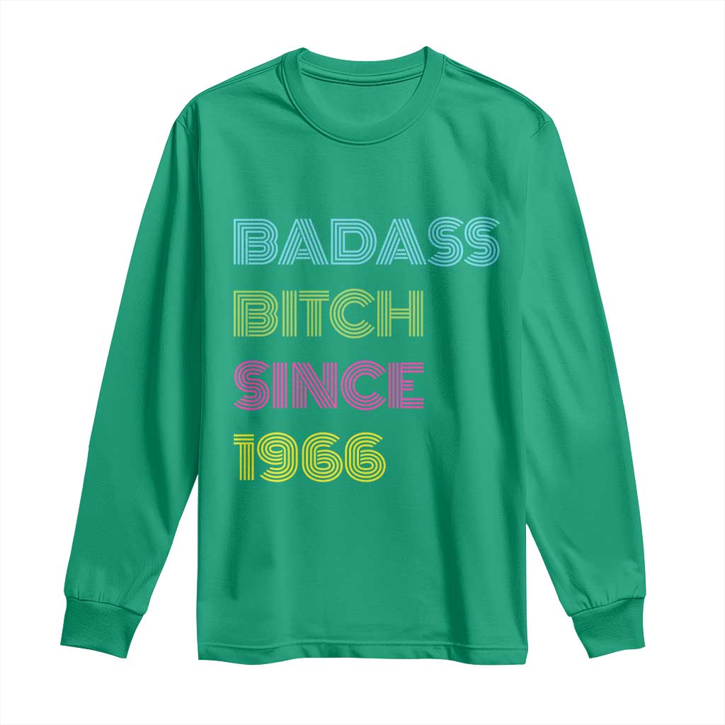 Funny 60th Birthday Long Sleeve Shirt Retro Vintage Badass Bih Since 1966