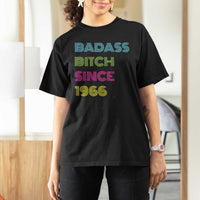 Funny 60th Birthday T Shirt For Women Retro Vintage Badass Bih Since 1966