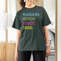 Funny 60th Birthday T Shirt For Women Retro Vintage Badass Bih Since 1966