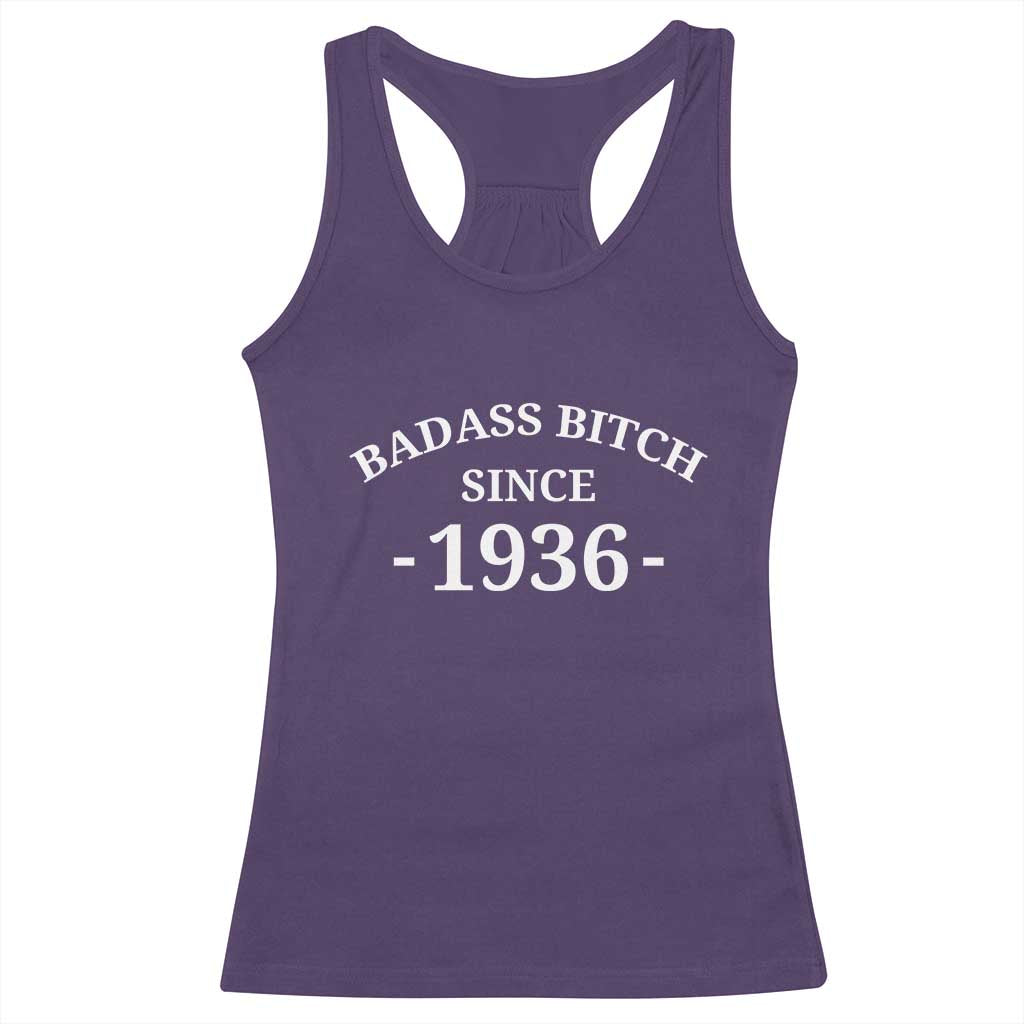 Funny 90th Birthday Racerback Tank Top Badass Bih Since 1936