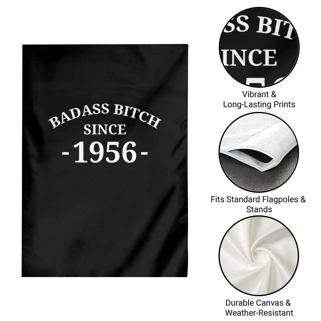 Funny 70th Birthday Garden Flag Badass Bih Since 1956
