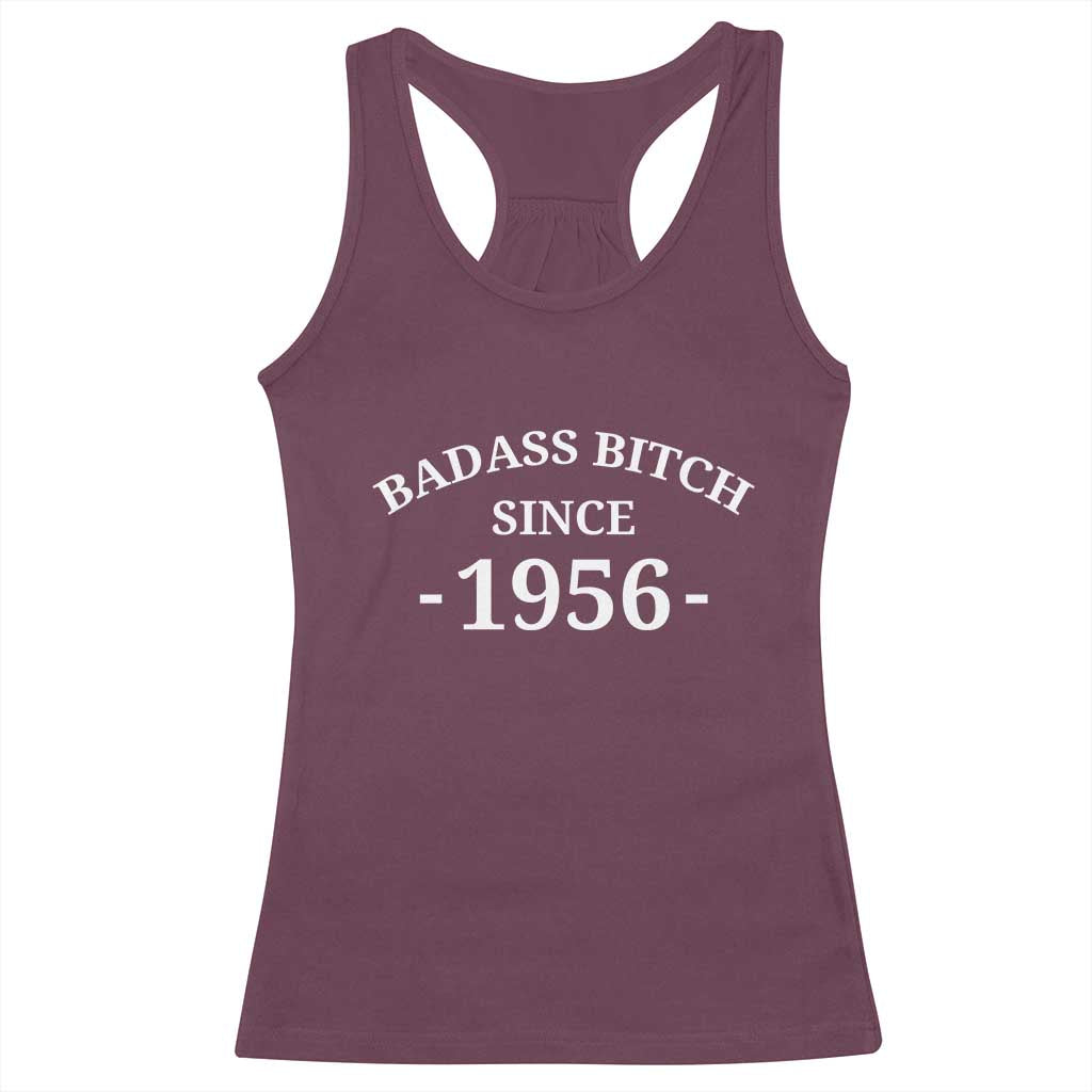 Funny 70th Birthday Racerback Tank Top Badass Bih Since 1956