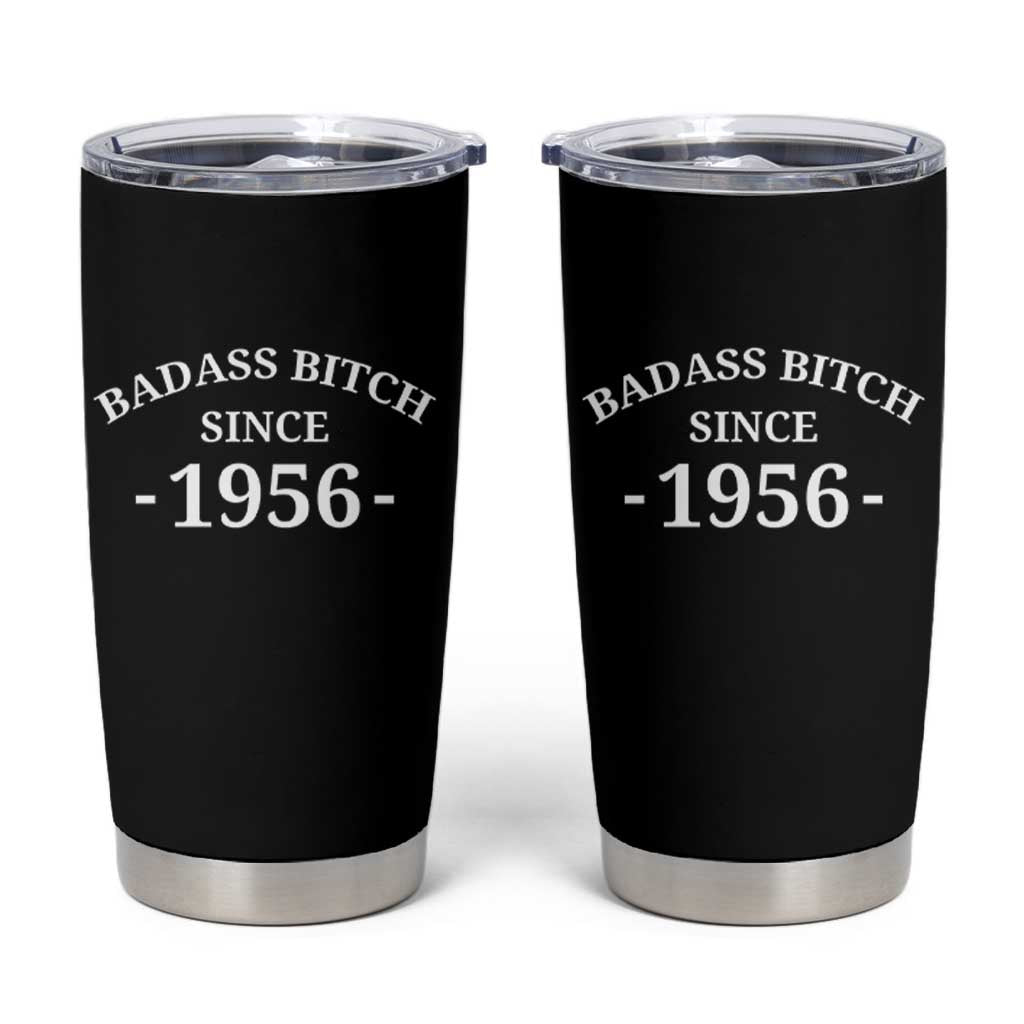 Funny 70th Birthday Tumbler Cup Badass Bih Since 1956