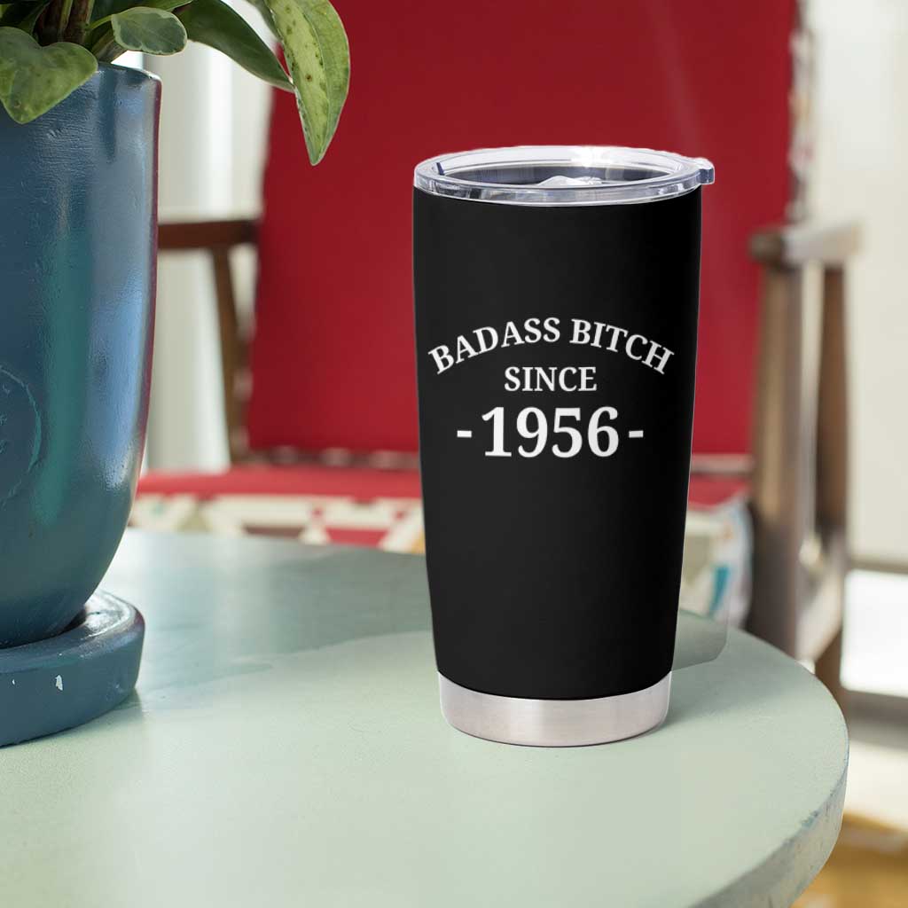 Funny 70th Birthday Tumbler Cup Badass Bih Since 1956