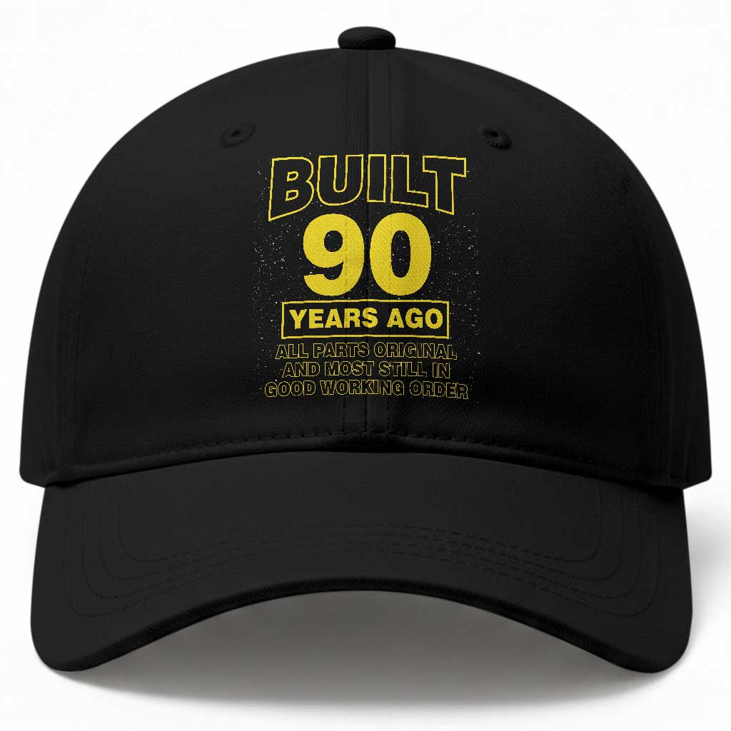 Funny 90th Birthday Baseball Cap Galaxy Built 90 Years Ago Parts Original