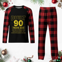 Funny 90th Birthday Plaid Pajama Set Galaxy Built 90 Years Ago Parts Original