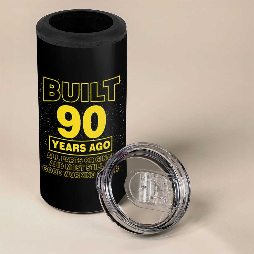 Funny 90th Birthday 4 in 1 Can Cooler Tumbler Galaxy Built 90 Years Ago Parts Original