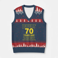 Funny 70th Birthday V-Neck Knit Sweater Vest Galaxy Built 70 Years Ago Parts Original