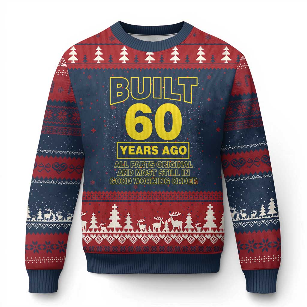 Funny 60th Birthday Ugly Christmas Sweater Galaxy Built 60 Years Ago Parts Original