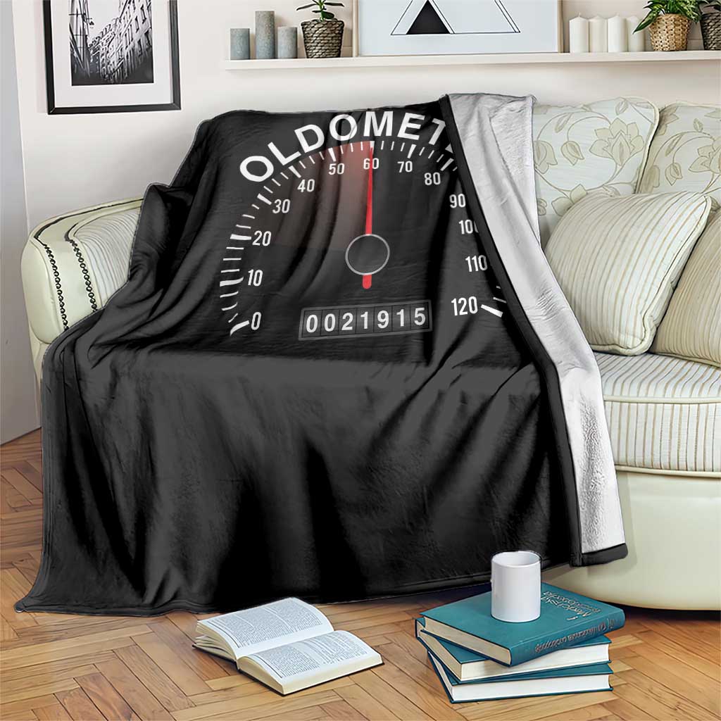 Funny 60th Birthday Throw Blanket Oldometer Odometer 60 Year Old Joke