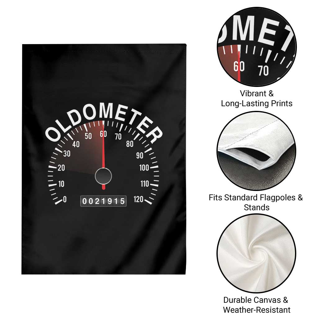 Funny 60th Birthday Garden Flag Oldometer Odometer 60 Year Old Joke