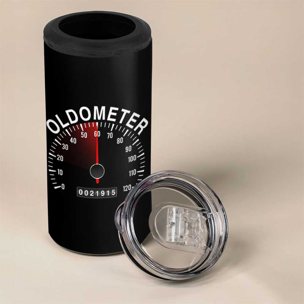 Funny 60th Birthday 4 in 1 Can Cooler Tumbler Oldometer Odometer 60 Year Old Joke