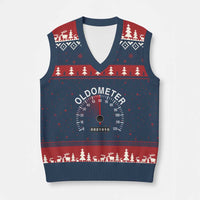 Funny 60th Birthday V-Neck Knit Sweater Vest Oldometer Odometer 60 Year Old Joke