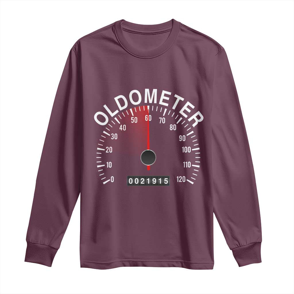 Funny 60th Birthday Long Sleeve Shirt Oldometer Odometer 60 Year Old Joke