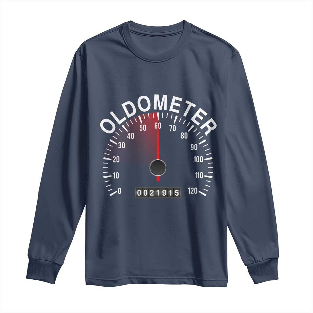Funny 60th Birthday Long Sleeve Shirt Oldometer Odometer 60 Year Old Joke