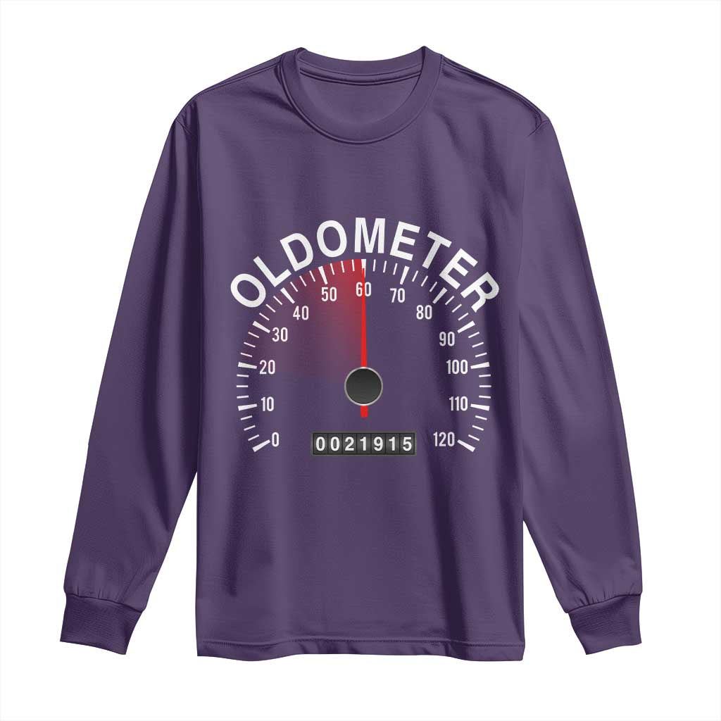 Funny 60th Birthday Long Sleeve Shirt Oldometer Odometer 60 Year Old Joke