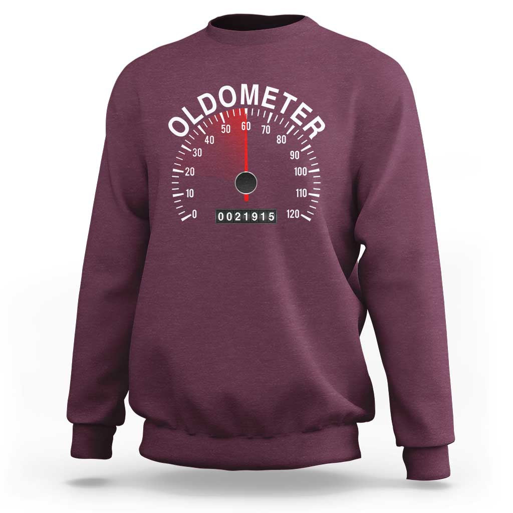 Funny 60th Birthday Sweatshirt Oldometer Odometer 60 Year Old Joke