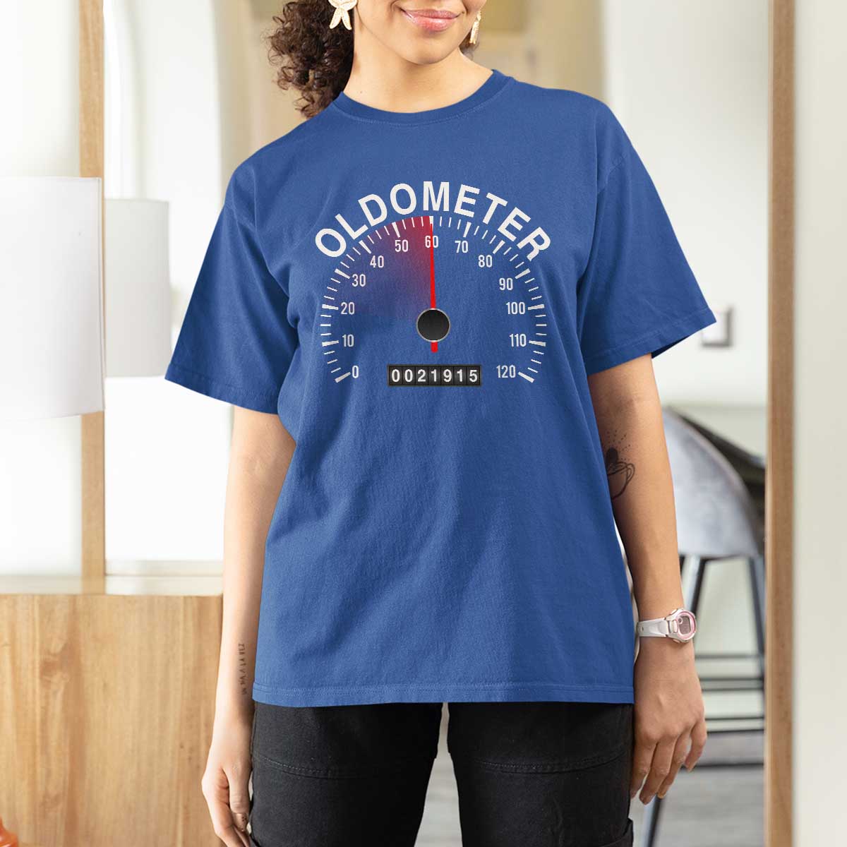 Funny 60th Birthday T Shirt For Women Oldometer Odometer 60 Year Old Joke