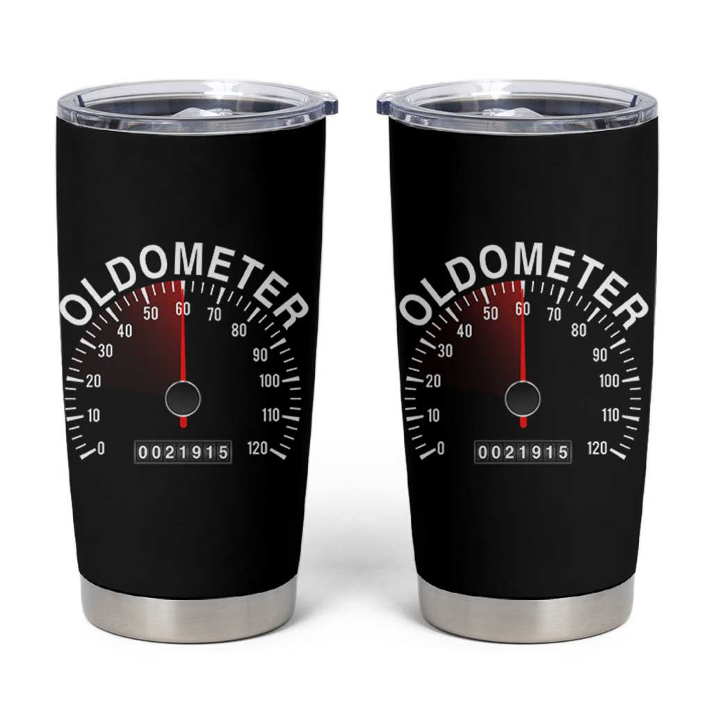 Funny 60th Birthday Tumbler Cup Oldometer Odometer 60 Year Old Joke
