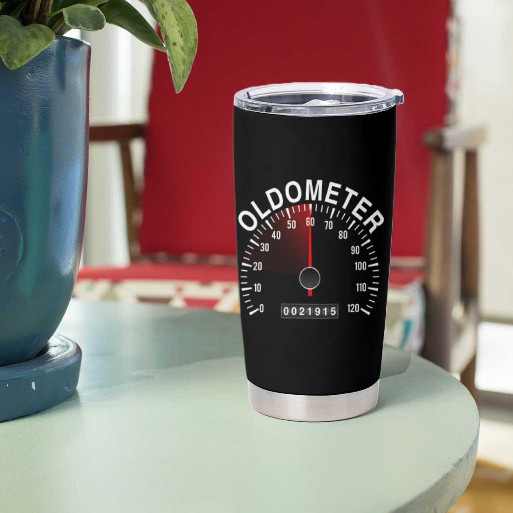 Funny 60th Birthday Tumbler Cup Oldometer Odometer 60 Year Old Joke
