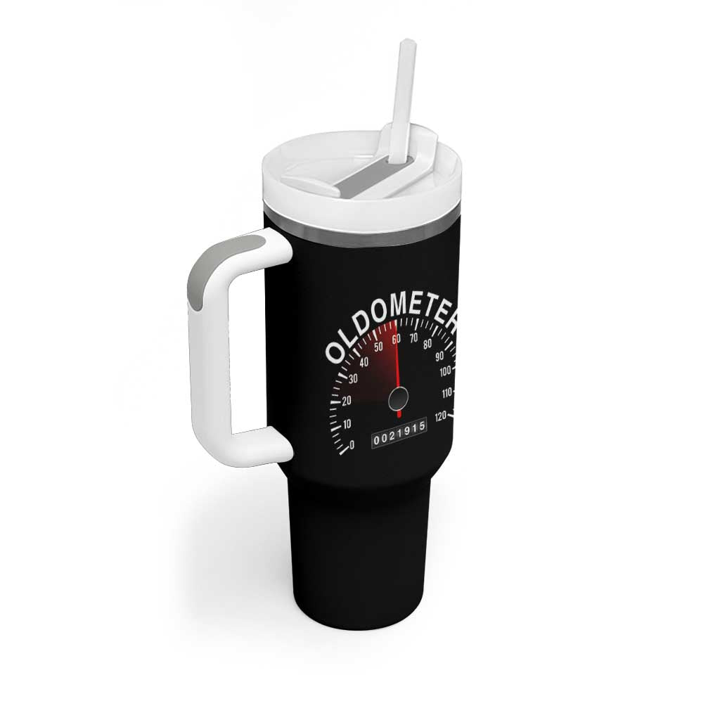 Funny 60th Birthday Tumbler With Handle Oldometer Odometer 60 Year Old Joke