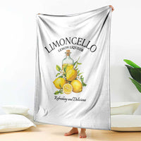 Vintage Limoncello Lemon Liqueur Throw Blanket Italian Summer Letter Fruit Printed Graphic
