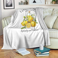 Vintage Limoncello Lemon Liqueur Throw Blanket Italian Summer Letter Fruit Printed Graphic
