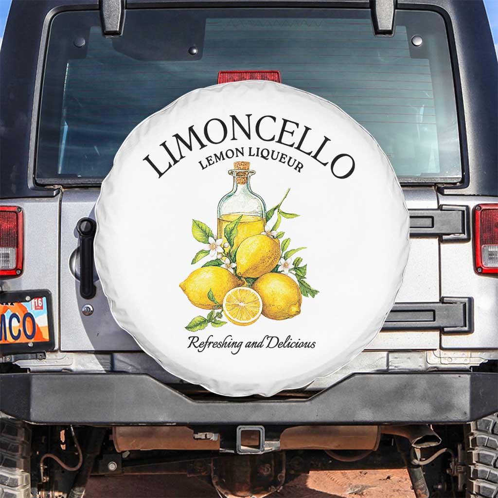 Vintage Limoncello Lemon Liqueur Spare Tire Cover Italian Summer Letter Fruit Printed Graphic