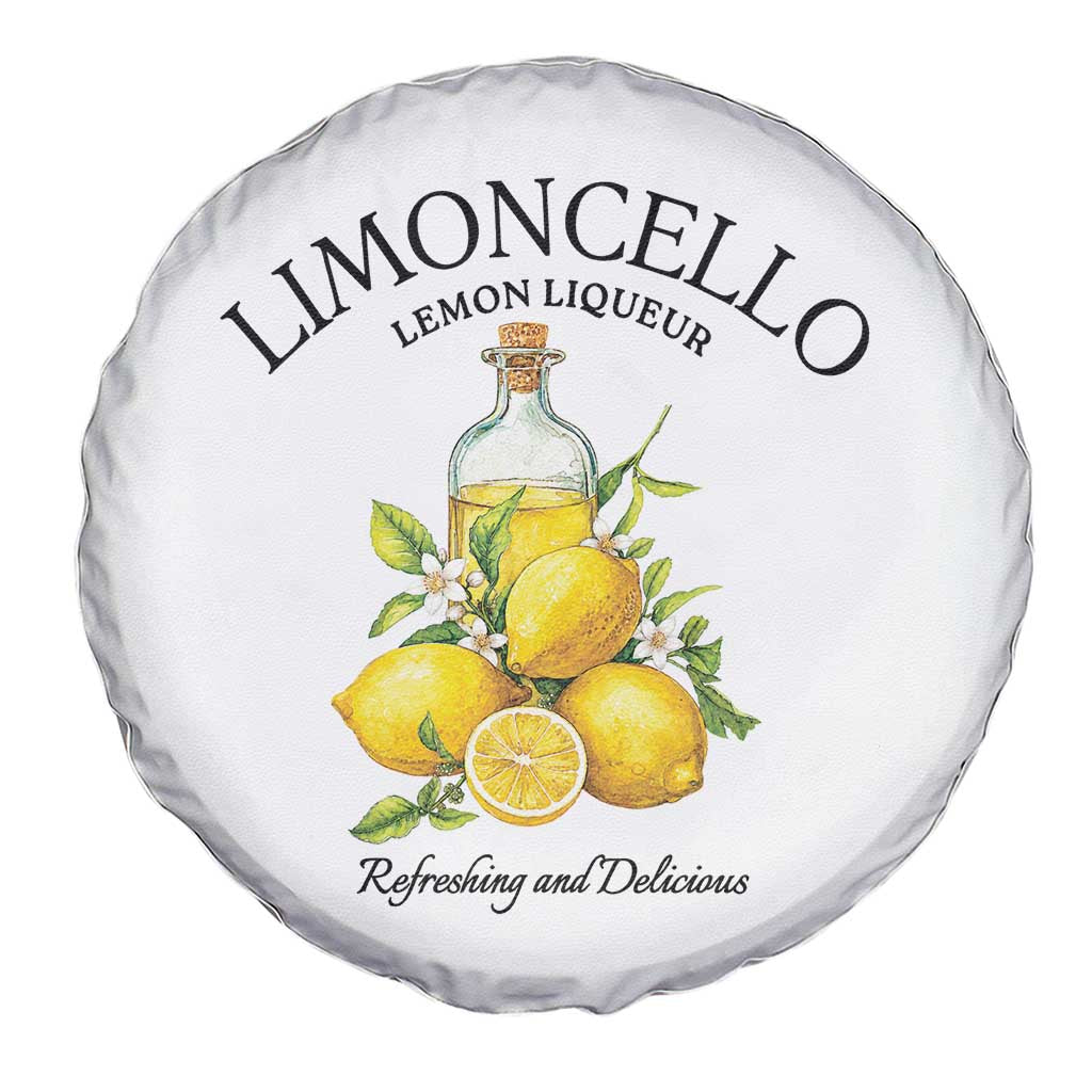 Vintage Limoncello Lemon Liqueur Spare Tire Cover Italian Summer Letter Fruit Printed Graphic
