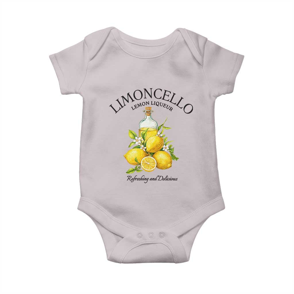 Vintage Limoncello Lemon Liqueur Baby Onesie Italian Summer Letter Fruit Printed Graphic