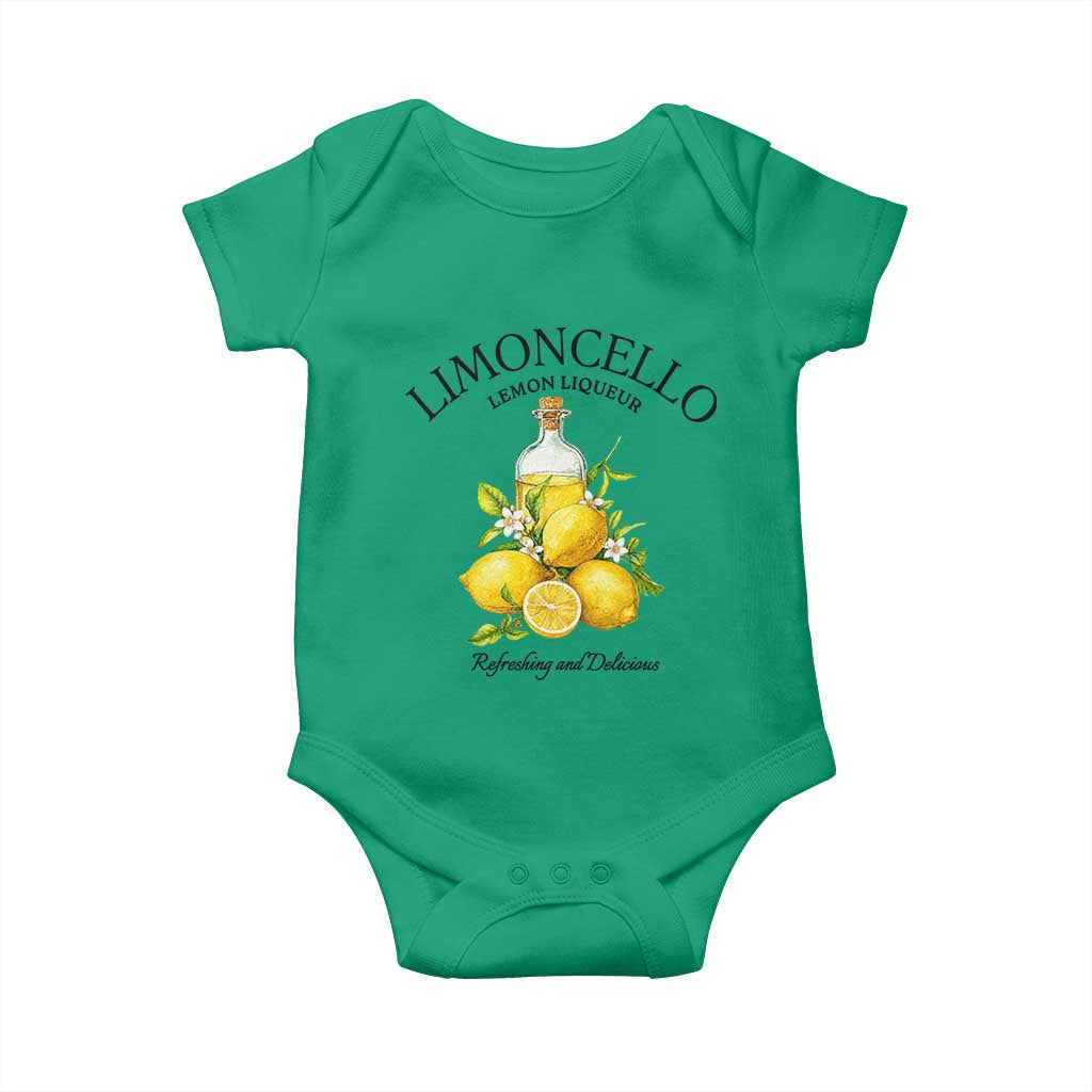 Vintage Limoncello Lemon Liqueur Baby Onesie Italian Summer Letter Fruit Printed Graphic