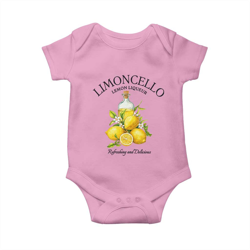 Vintage Limoncello Lemon Liqueur Baby Onesie Italian Summer Letter Fruit Printed Graphic