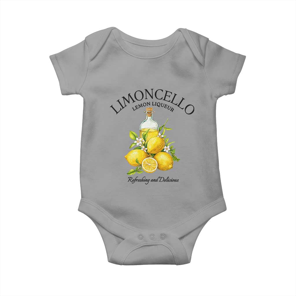Vintage Limoncello Lemon Liqueur Baby Onesie Italian Summer Letter Fruit Printed Graphic