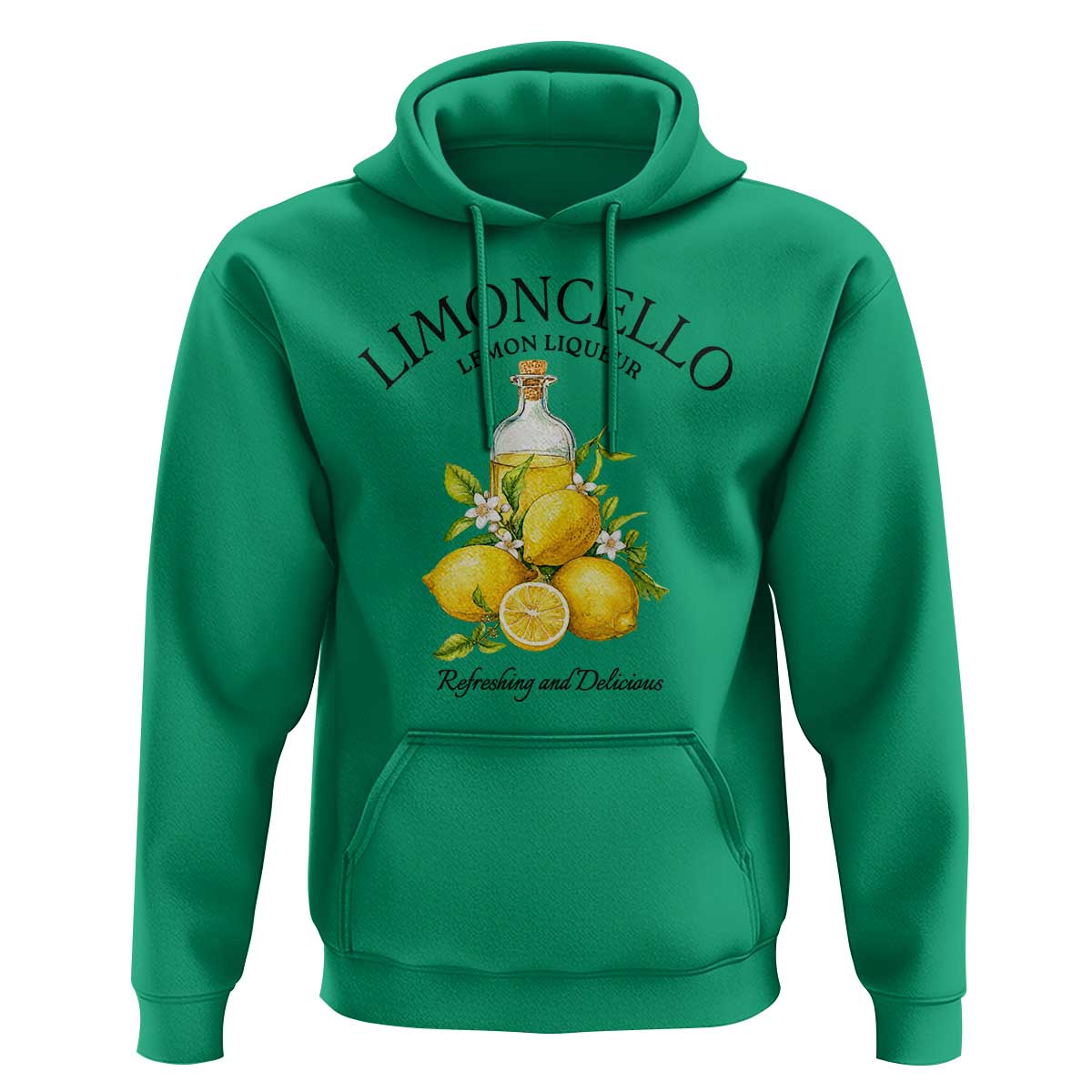 Vintage Limoncello Lemon Liqueur Hoodie Italian Summer Letter Fruit Printed Graphic
